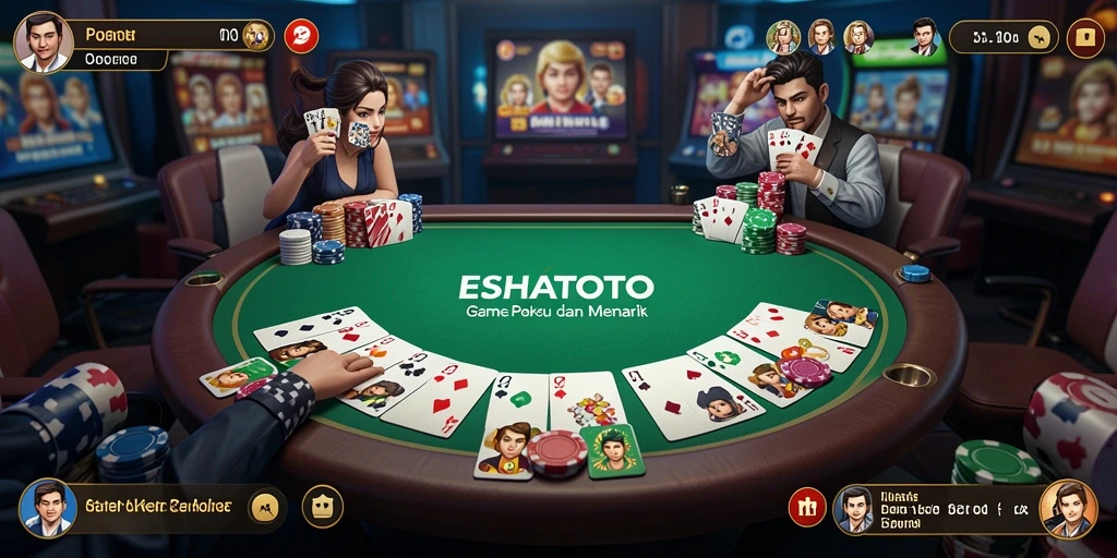 Screenshot gameplay ESHATOTO menampilkan keseruan saat bermain Poker.
