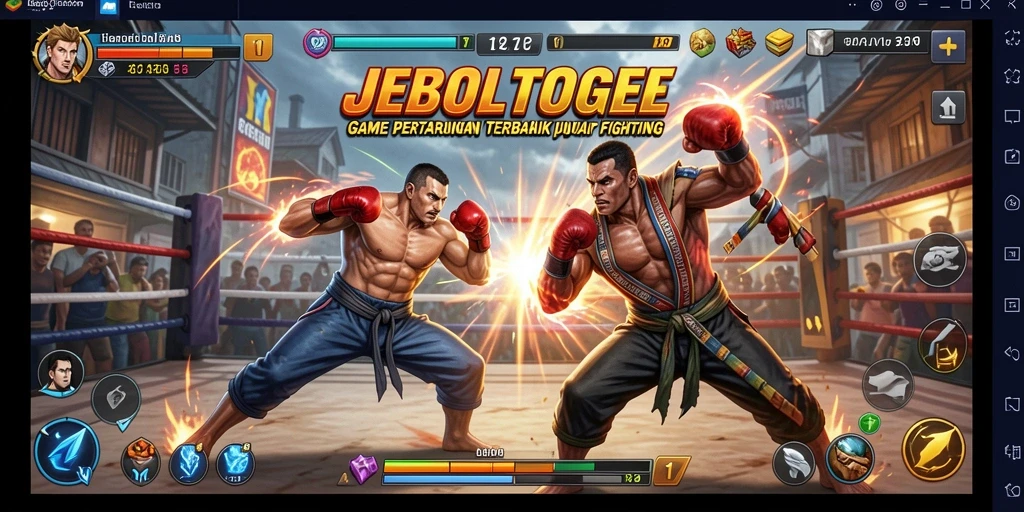 Tampilan mendebarkan saat karakter bertarung di arena JEBOLTOGEL.