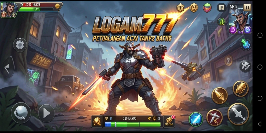 Screenshot utama LOGAM777 menampilkan aksi mendebarkan dalam pertempuran.