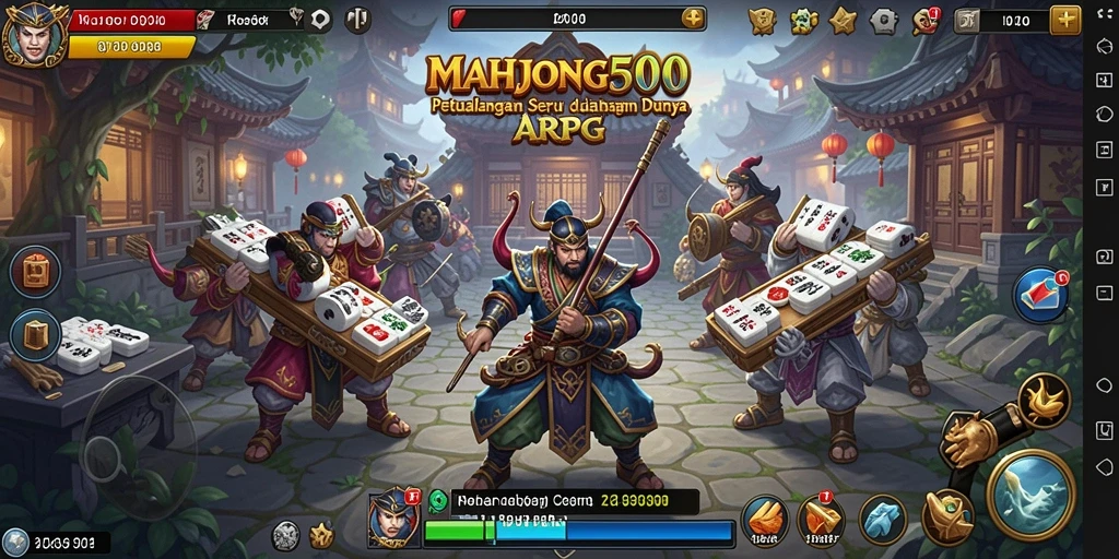 Tampilan menarik dari gameplay ARPG MAHJONG500 yang seru.