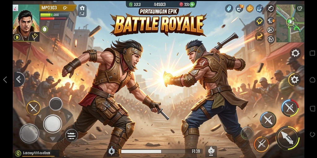 Tampilan grafis MPO303 dalam aksi Battle Royale yang memukau.