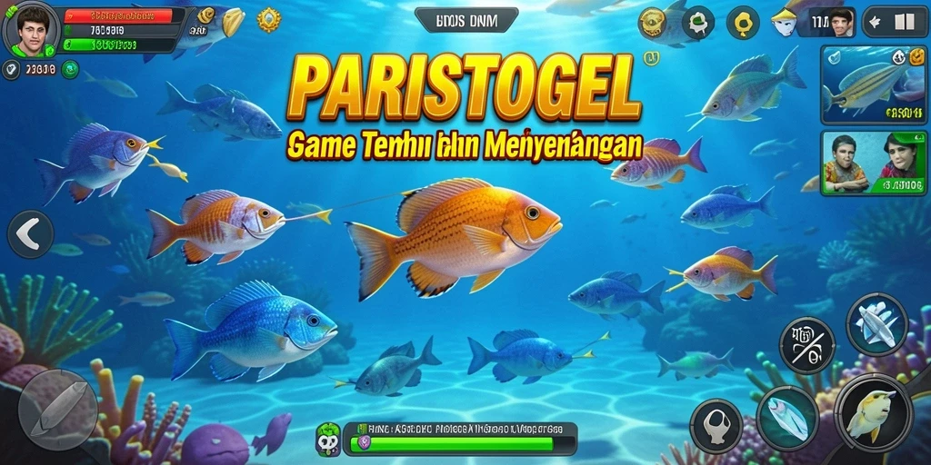 Tampilan gameplay PARISTOGEL yang memukau saat berburu ikan.