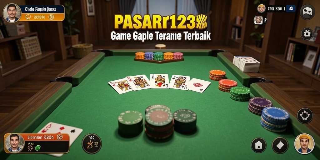 Tampilan gameplay Gaple yang seru dan interaktif di PASAR123.