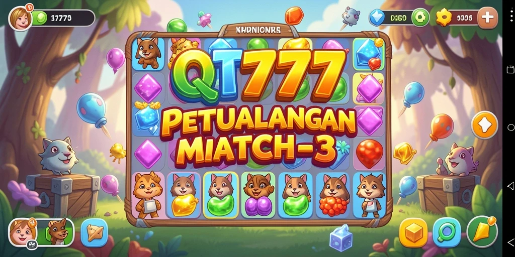 Tampilan gameplay QT777 yang penuh warna dan menyenangkan.