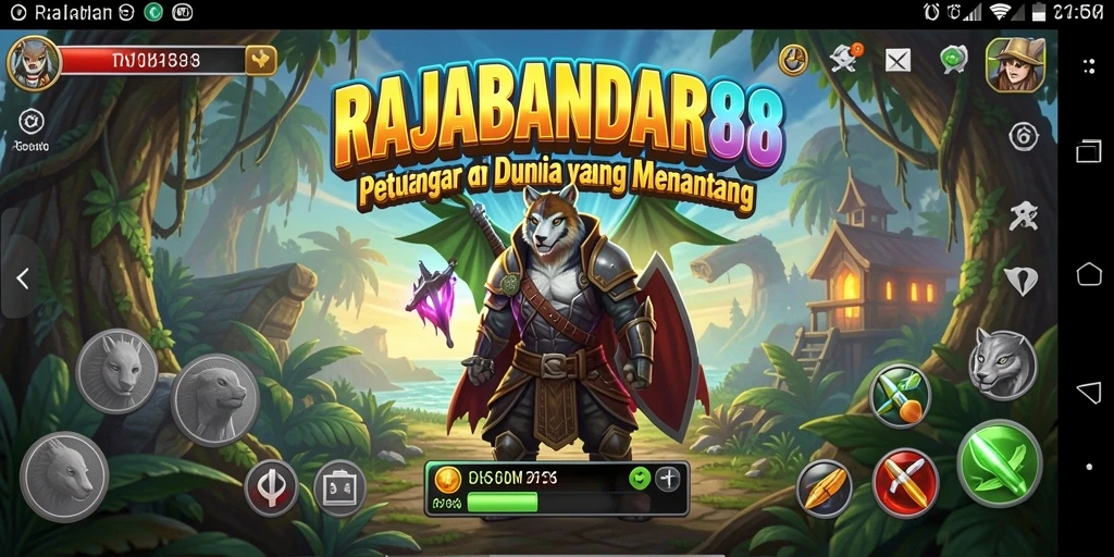 Tangkapan layar RAJABANDAR88 menunjukkan aksi seru dalam permainan petualangan.