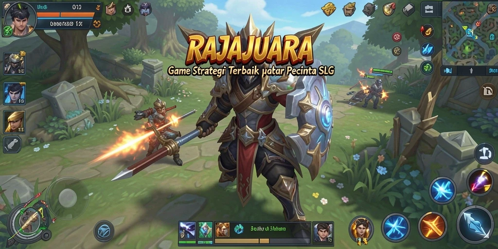 Tangkapan layar gameplay RAJAJUARA saat pertempuran sedang berlangsung.
