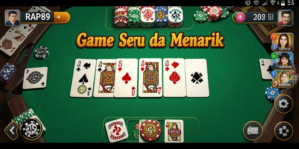 Screenshot game RAP89 menunjukkan suasana permainan Domino yang seru.