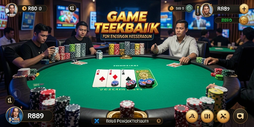Screenshot gameplay RR89 menunjukkan aksi seru di meja Poker.