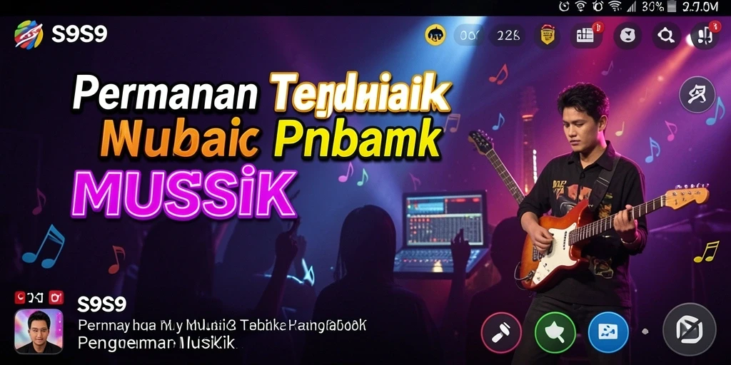 Screenshot gameplay S9S9 menampilkan pengguna bersenang-senang dengan musik.
