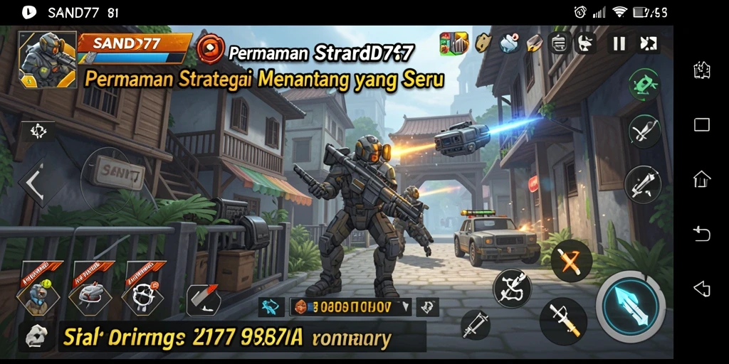 Tangkapan layar menunjukkan aksi permainan strategi yang seru di SAND77.