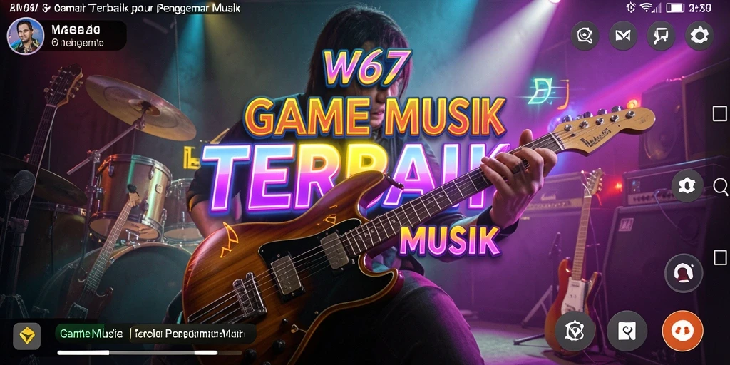 Screenshot gameplay W67 menampilkan aksi bermain musik yang mengesankan.